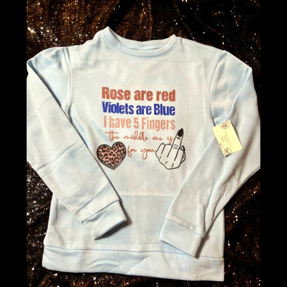 Light Blue Women’s Graphic Long Sleeve Sweat Shirt